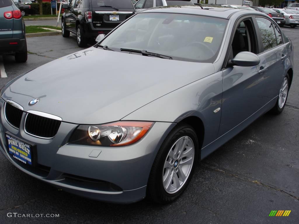 2007 3 Series 328xi Sedan - Arctic Metallic / Black photo #1