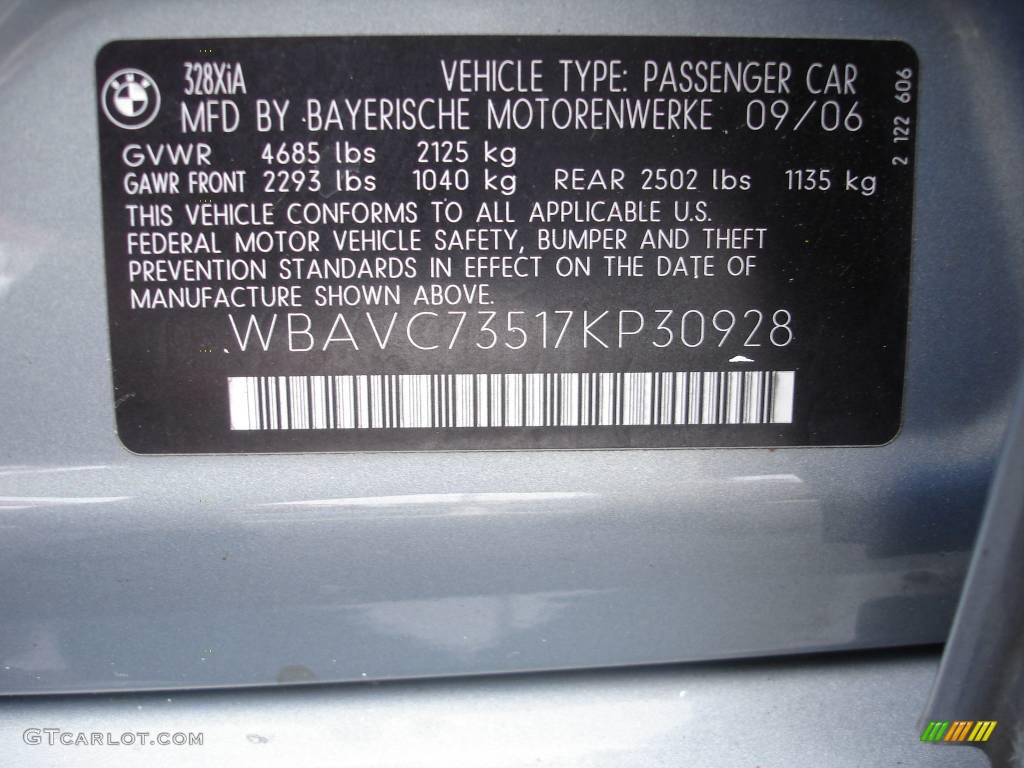 2007 3 Series 328xi Sedan - Arctic Metallic / Black photo #15