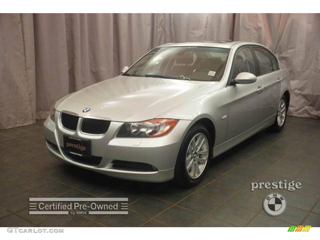 2007 3 Series 328xi Sedan - Titanium Silver Metallic / Black photo #1