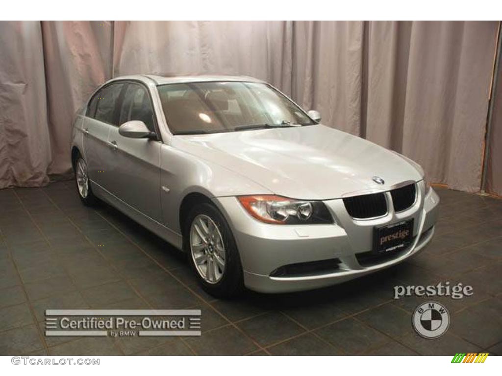 2007 3 Series 328xi Sedan - Titanium Silver Metallic / Black photo #7