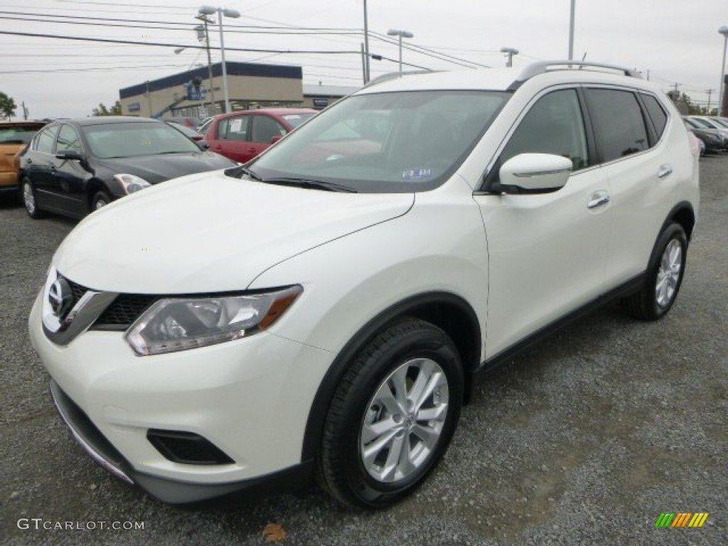 Pearl White 2015 Nissan Rogue SV AWD Exterior Photo #98145893