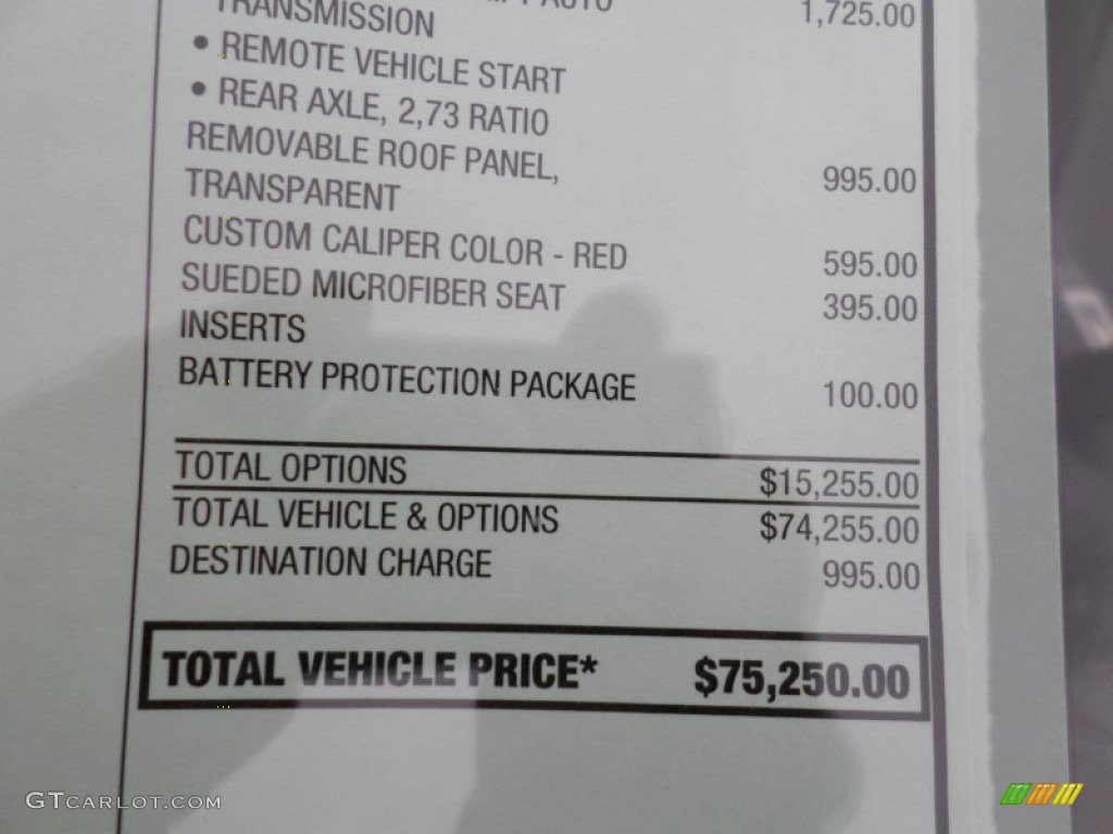 2015 Chevrolet Corvette Stingray Coupe Z51 Window Sticker Photo #98146325