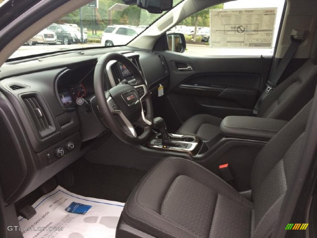 Jet Black Interior 2015 GMC Canyon SLE Crew Cab 4x4 Photo #98146514