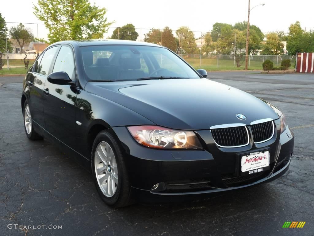 2007 3 Series 328xi Sedan - Jet Black / Black photo #2