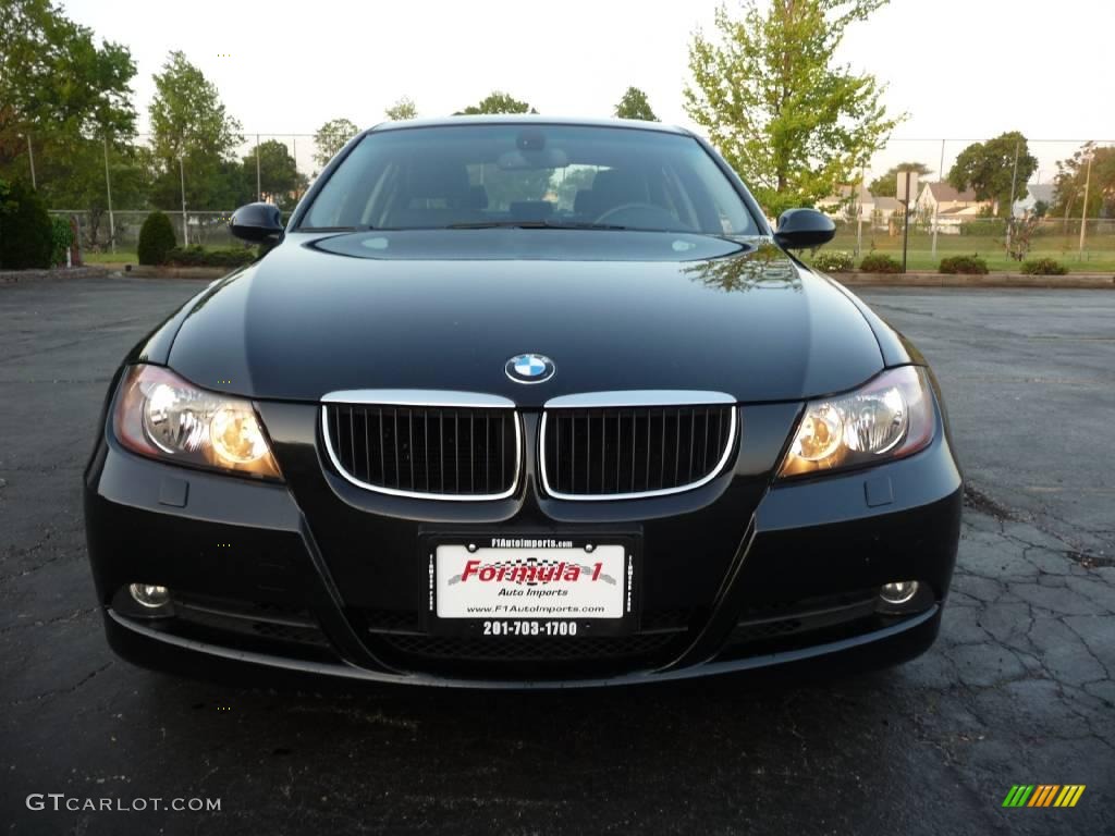 2007 3 Series 328xi Sedan - Jet Black / Black photo #9