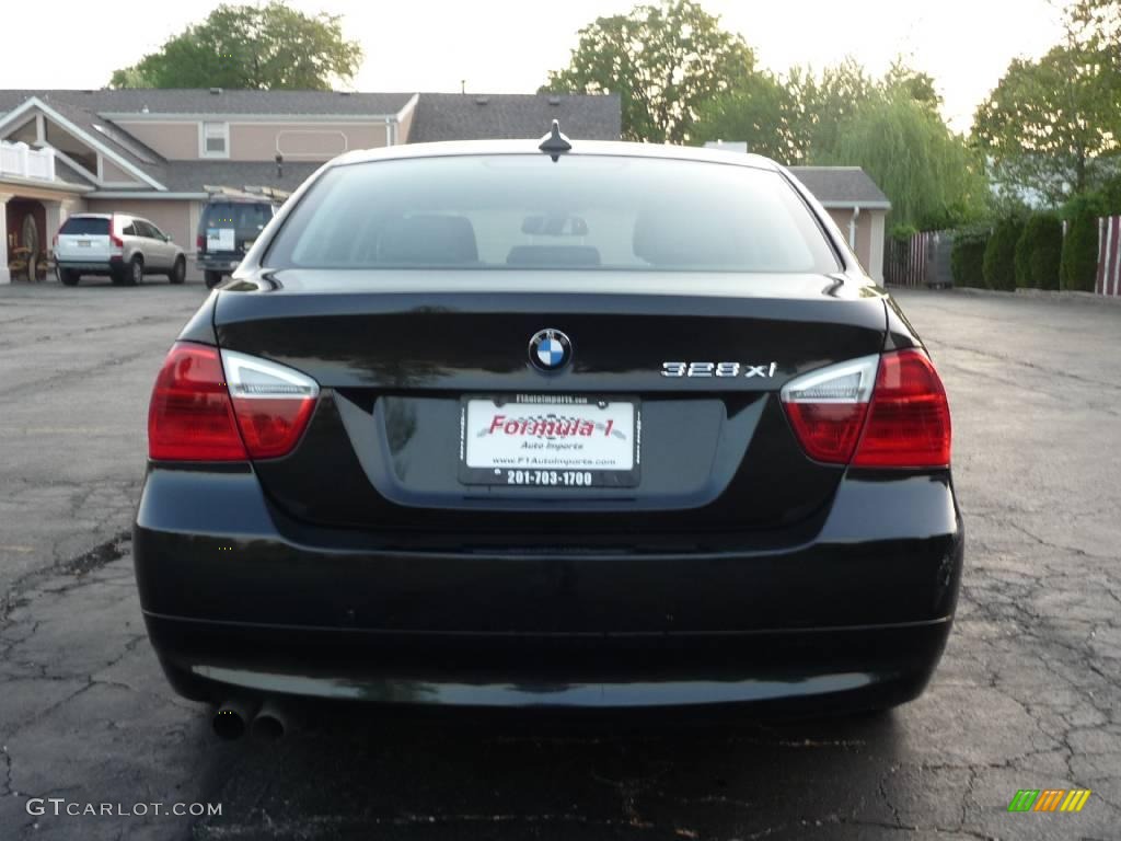 2007 3 Series 328xi Sedan - Jet Black / Black photo #10