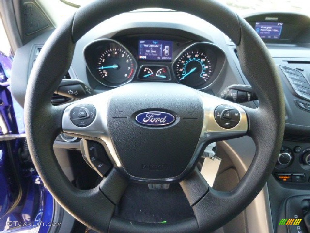 2015 Ford Escape SE Charcoal Black Steering Wheel Photo #98149808