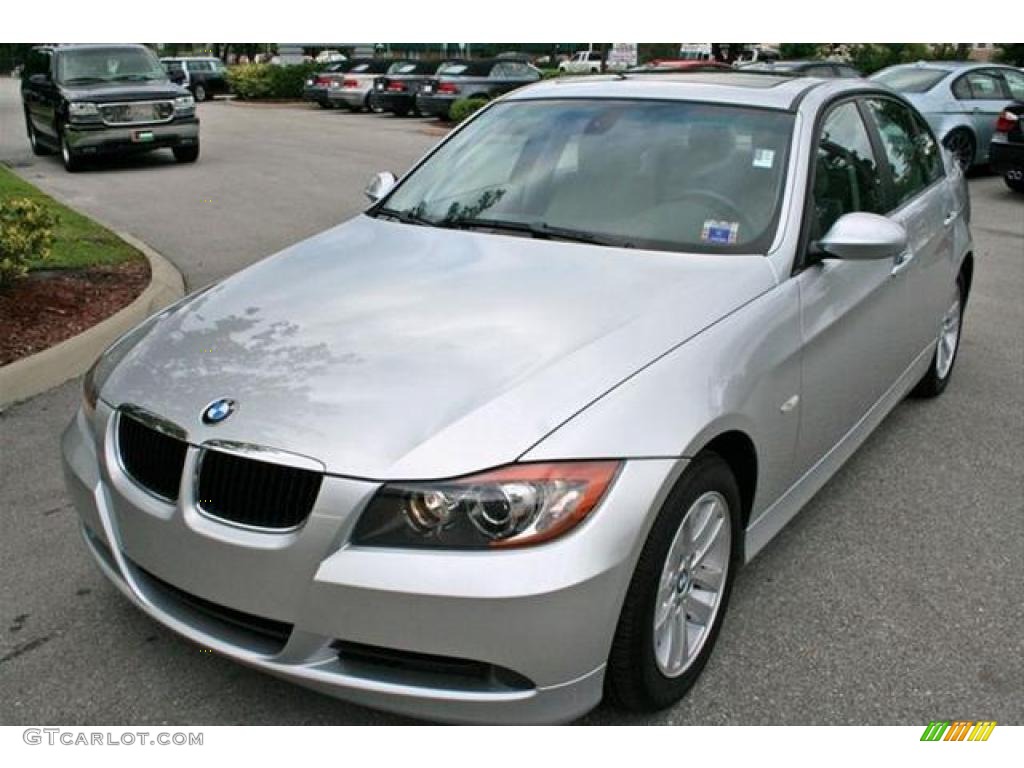 2007 3 Series 328i Sedan - Titanium Silver Metallic / Grey Dakota Leather photo #1