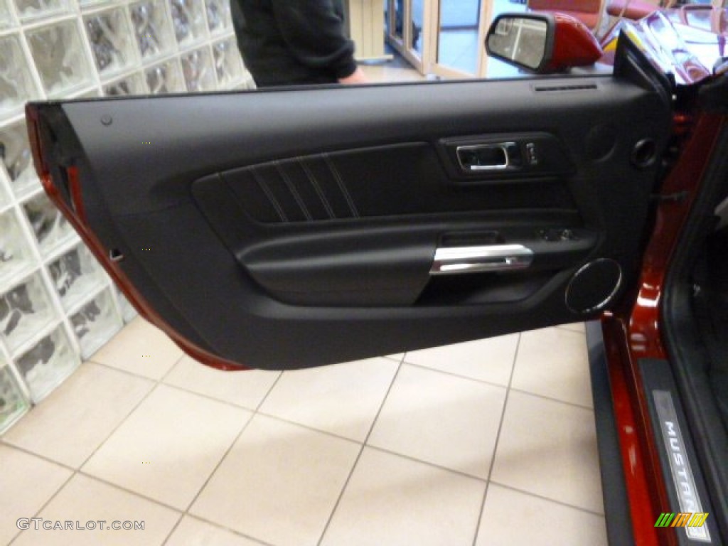 2015 Ford Mustang GT Premium Coupe Ebony Door Panel Photo #98152485