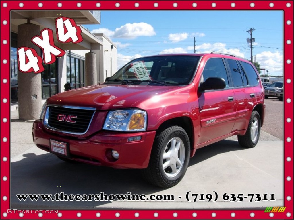 2004 Envoy SLE 4x4 - Magnetic Red Metallic / Medium Pewter photo #1