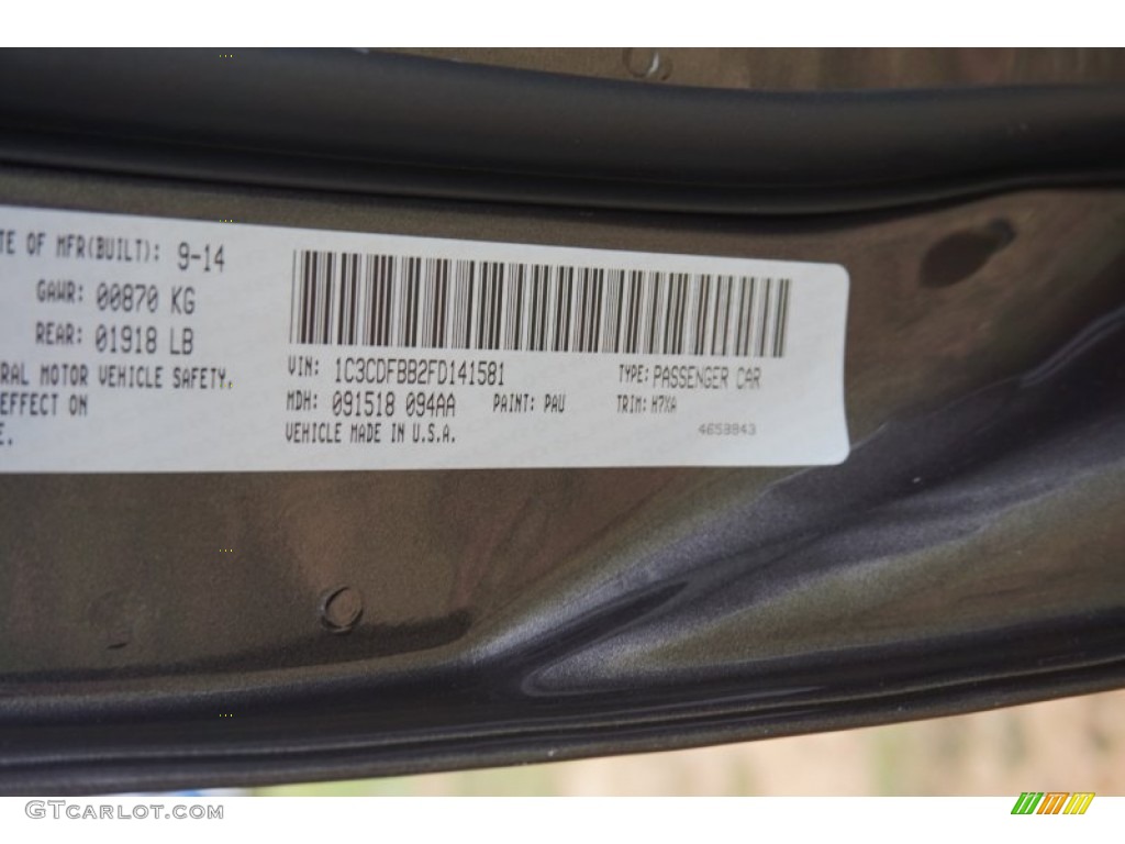 2015 Dart Color Code PAU for Granite Crystal Metallic Photo #98162124