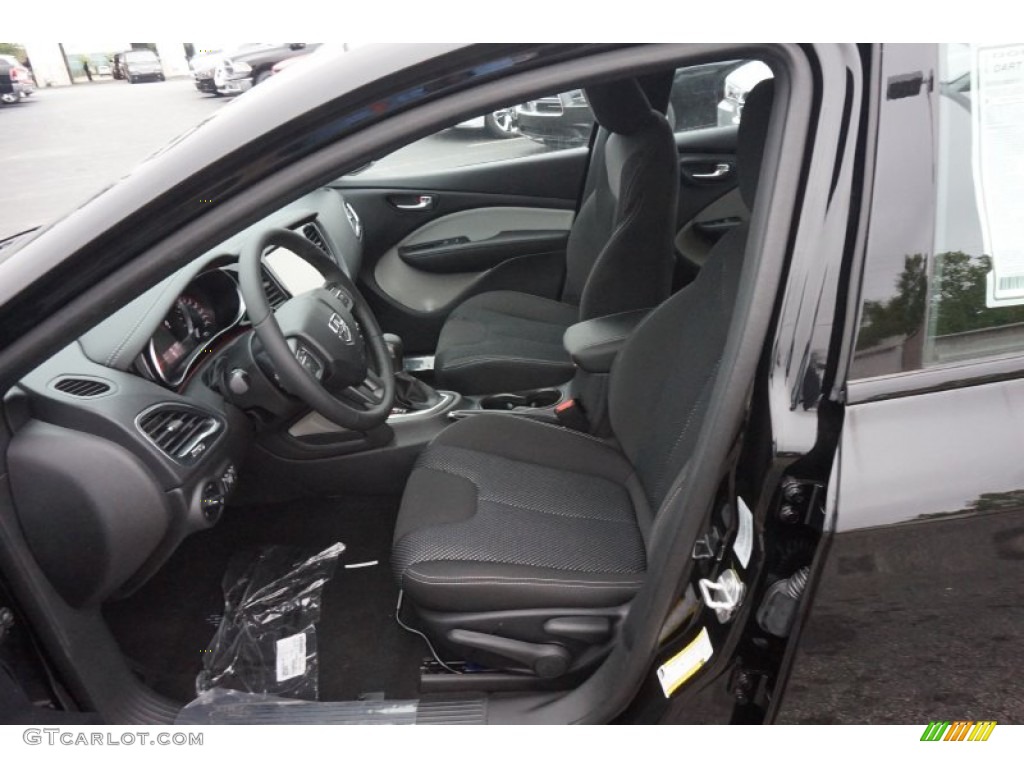 Black/Light Tungsten Accent Stitching Interior 2015 Dodge Dart SXT Photo #98162280
