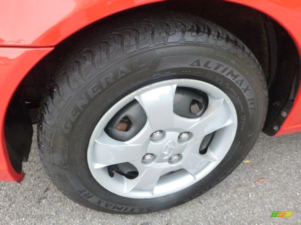 2002 Accent GL Sedan - Retro Red / Gray photo #7