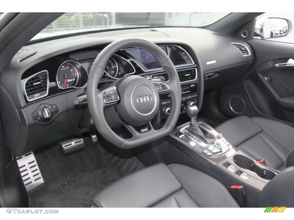 Black Fine Nappa Leather/Rock Gray Stitching Interior 2013 Audi RS 5 4.2 FSI quattro Coupe Photo #98165323