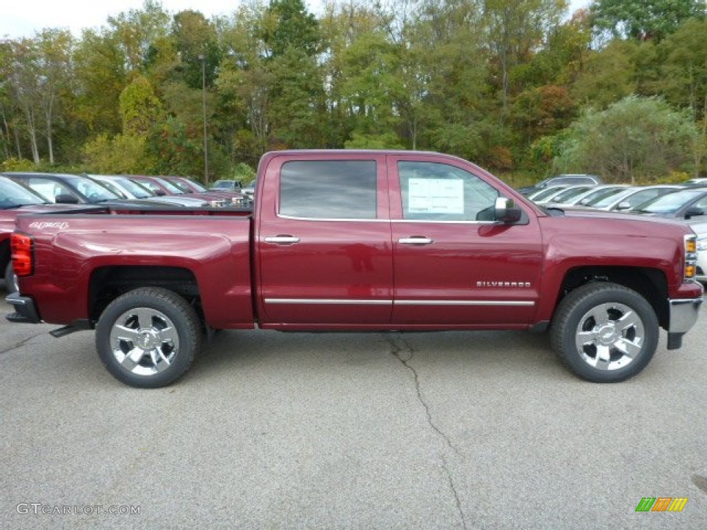Deep Ruby Metallic 2015 Chevrolet Silverado 1500 LTZ Crew Cab 4x4 Exterior Photo #98166269