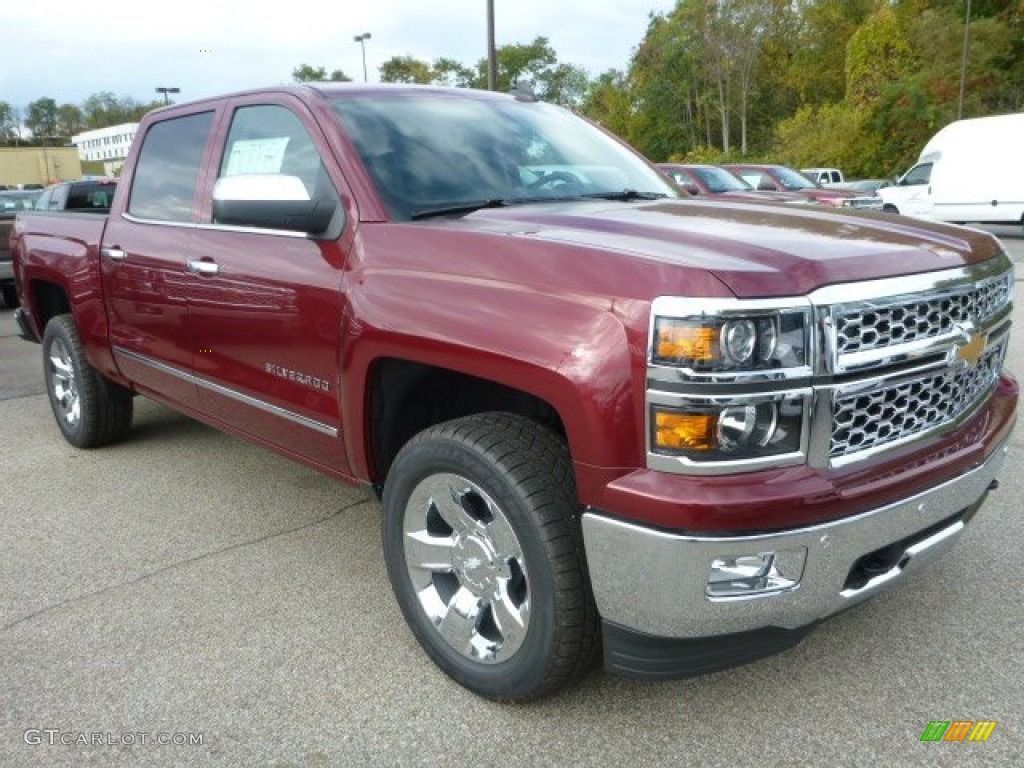 Deep Ruby Metallic 2015 Chevrolet Silverado 1500 LTZ Crew Cab 4x4 Exterior Photo #98166294