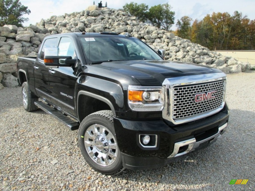 Onyx Black 2015 GMC Sierra 2500HD Denali Crew Cab 4x4 Exterior Photo #98169273