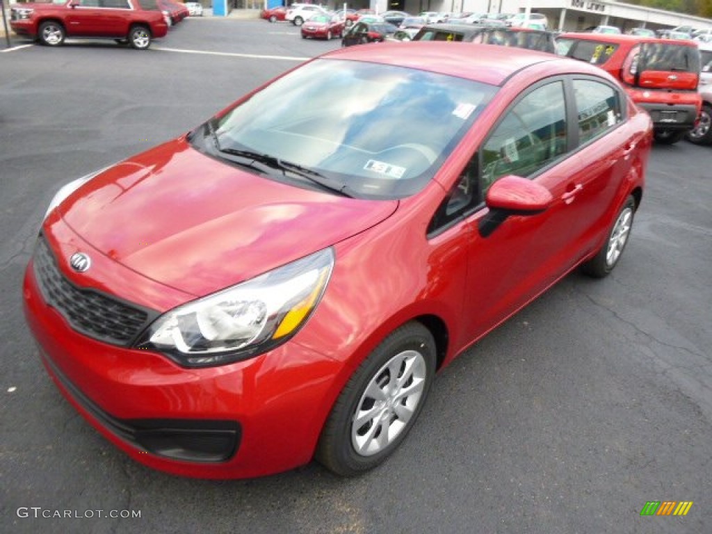 Signal Red 2015 Kia Rio 5-Door LX Exterior Photo #98169585