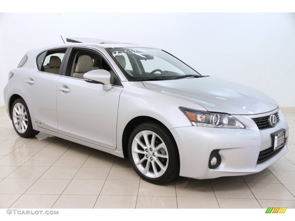2012 CT 200h Hybrid Premium - Tungsten Silver Pearl / Ecru Nuluxe photo #1