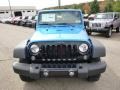 2015 Hydro Blue Pearl Jeep Wrangler Willys Wheeler W 4x4  photo #3