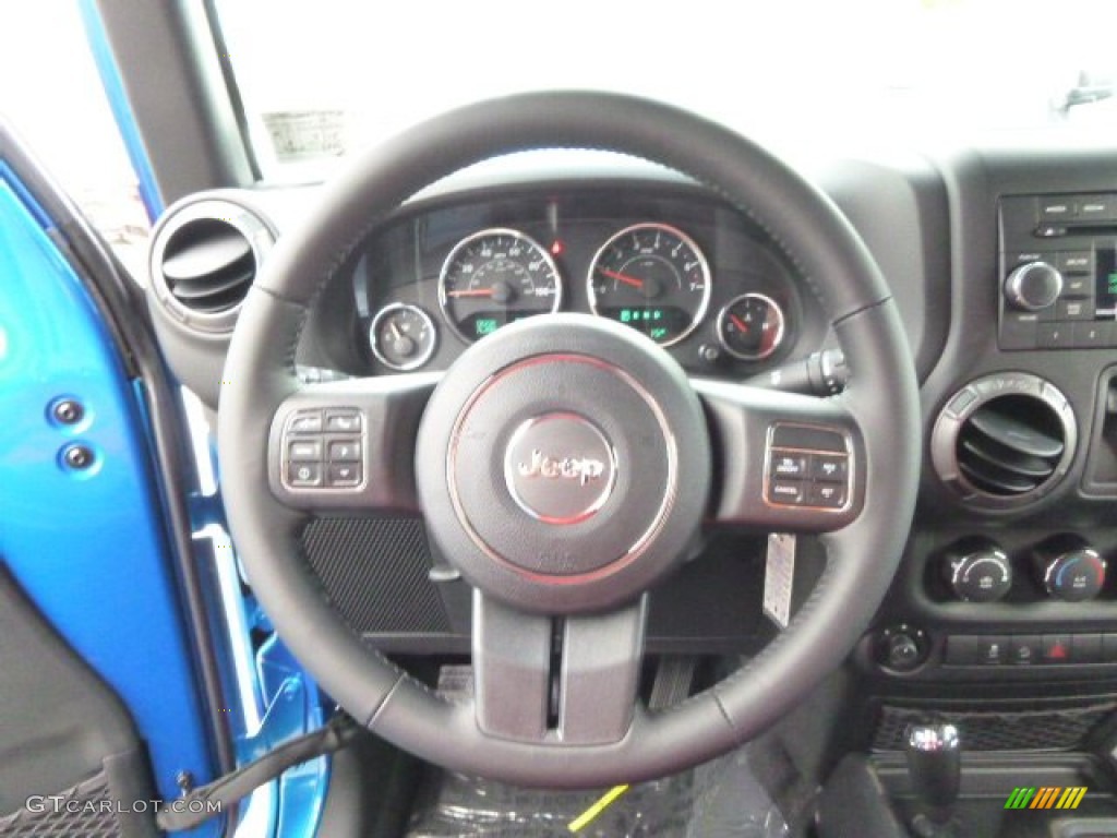 2015 Jeep Wrangler Willys Wheeler W 4x4 Black Steering Wheel Photo #98185431