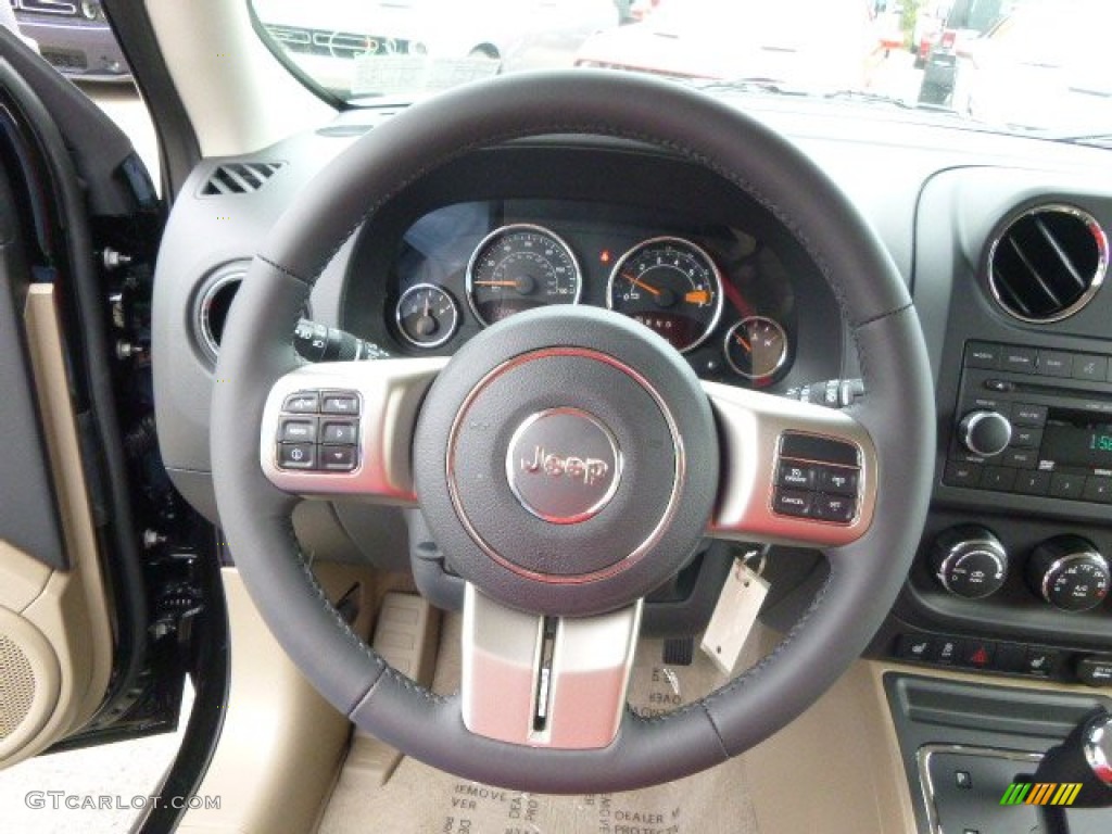 2015 Jeep Patriot Limited 4x4 Dark Slate Gray/Light Pebble Beige Steering Wheel Photo #98187603