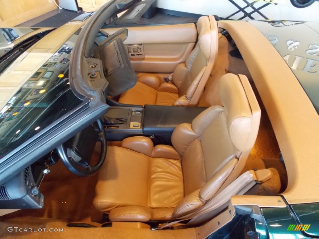 1991 Corvette Convertible - Polo Green Metallic / Saddle photo #13