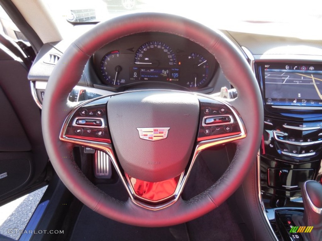 2015 Cadillac ATS 3.6 Performance AWD Coupe Jet Black/Jet Black Steering Wheel Photo #98196804