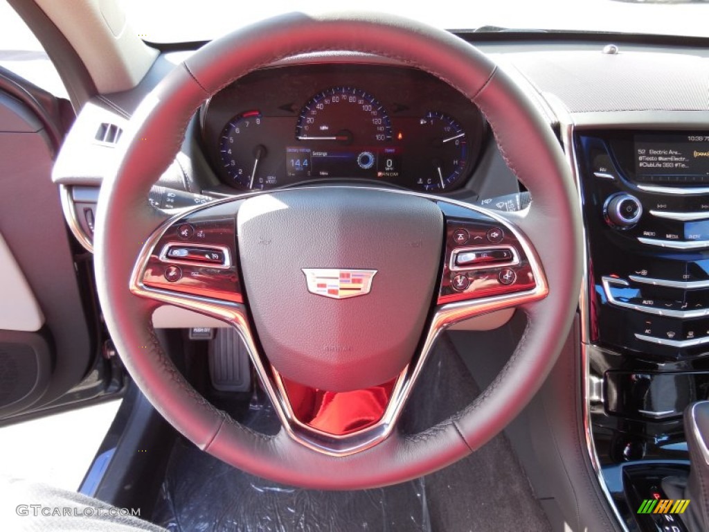 2015 Cadillac ATS 2.5 Sedan Light Platinum/Jet Black Steering Wheel Photo #98197205