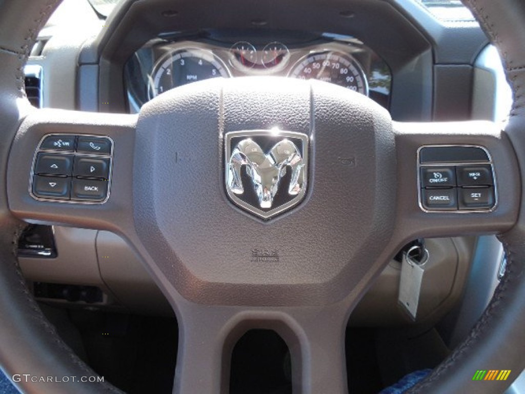 2012 Ram 1500 Laramie Crew Cab - Black / Light Pebble Beige/Bark Brown photo #21