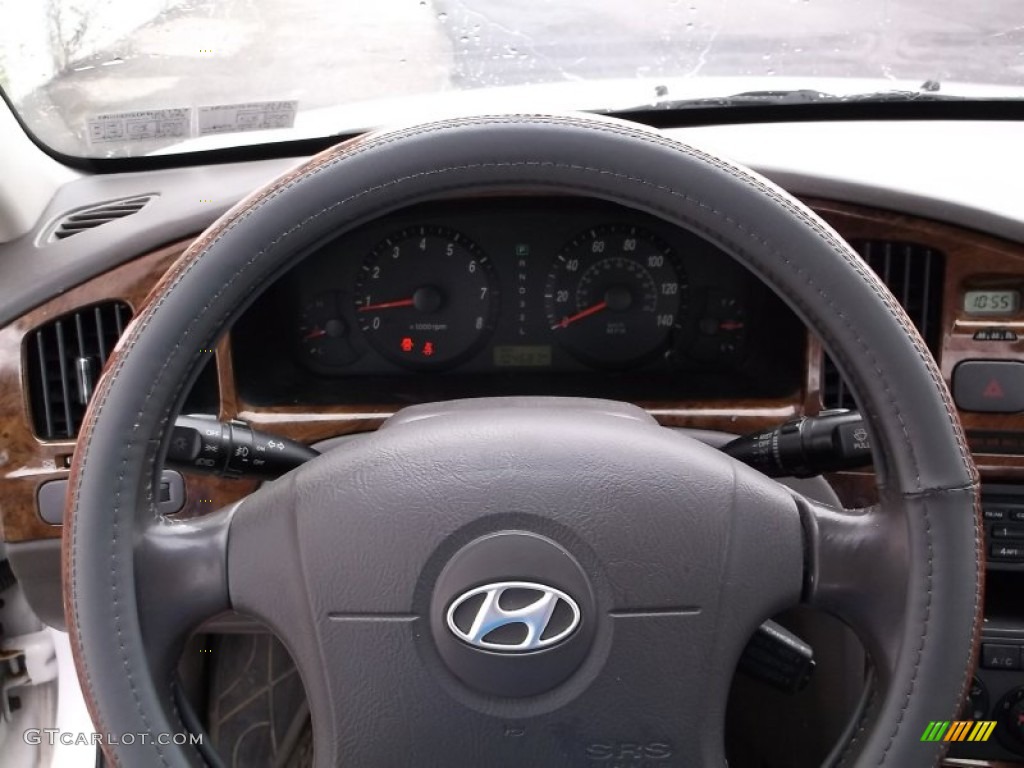 2006 Elantra Limited Sedan - Nordic White / Gray photo #14
