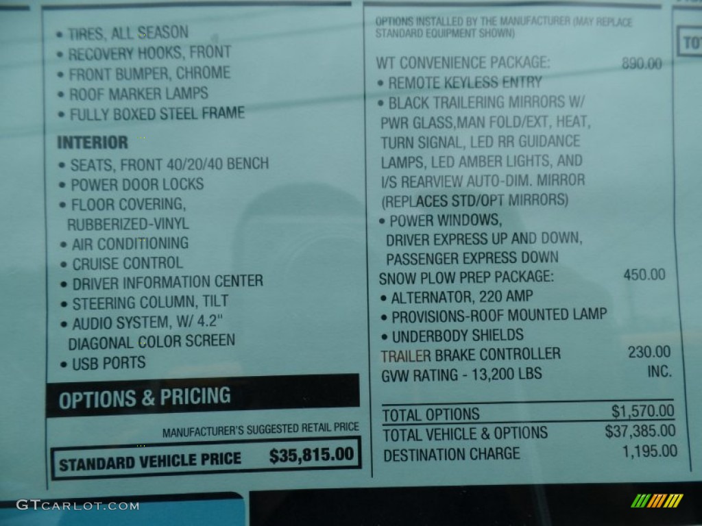 2015 Chevrolet Silverado 3500HD WT Regular Cab 4x4 Chassis Window Sticker Photo #98207913