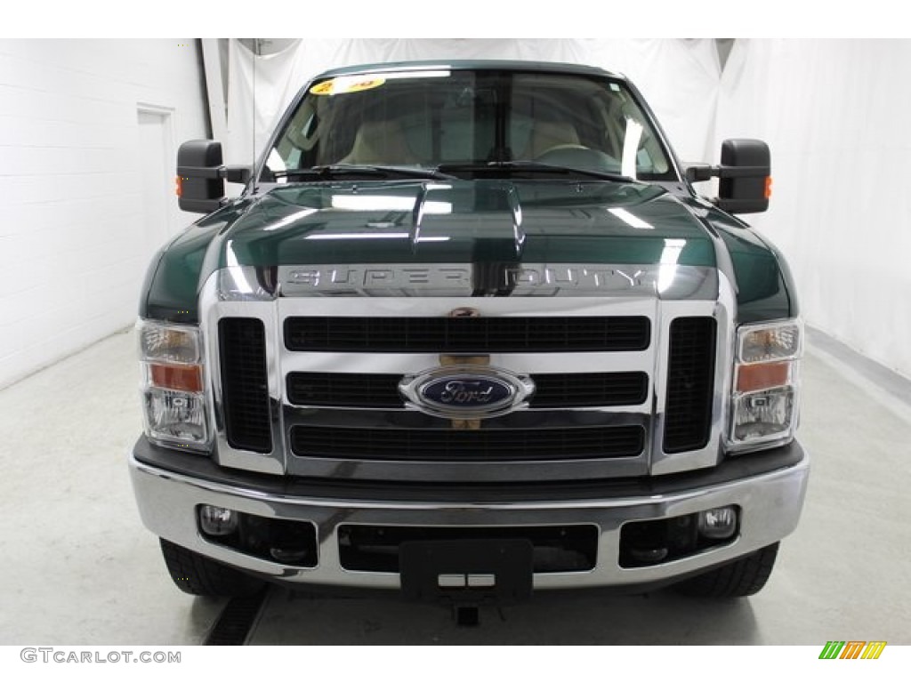 2008 F350 Super Duty Lariat SuperCab 4x4 - Forest Green Metallic / Medium Stone photo #2