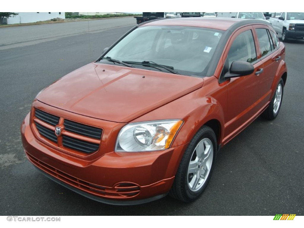 2008 Caliber SE - Sunburst Orange Pearl / Dark Slate Gray photo #2