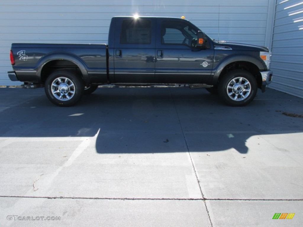 2015 F250 Super Duty Lariat Crew Cab 4x4 - Blue Jeans / Black photo #3