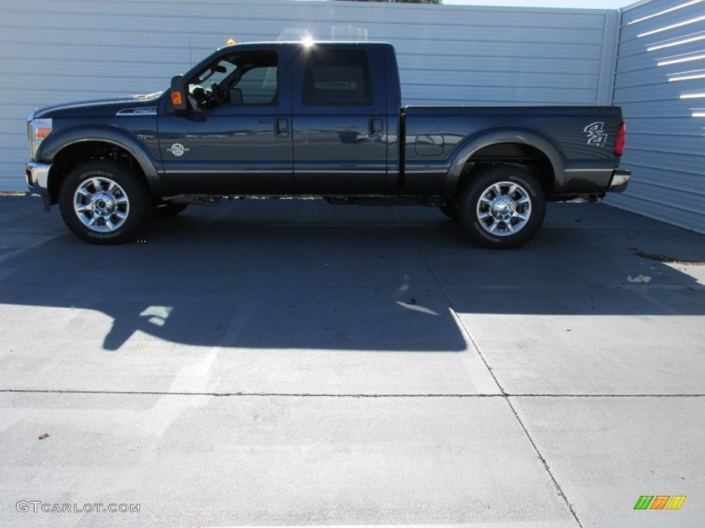 2015 F250 Super Duty Lariat Crew Cab 4x4 - Blue Jeans / Black photo #6