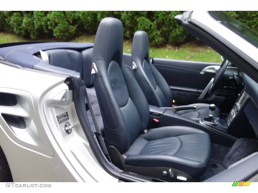 2008 911 Turbo Cabriolet - Arctic Silver Metallic / Sea Blue photo #15