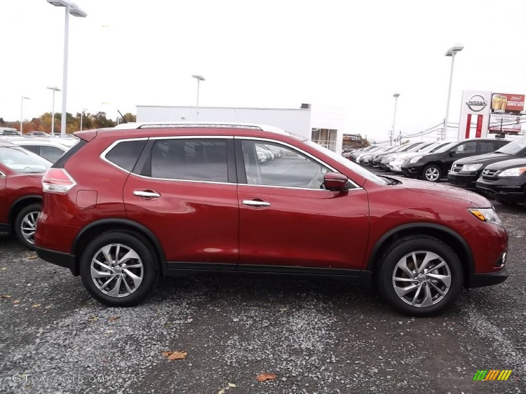 2015 Rogue SL AWD - Cayenne Red / Almond photo #2