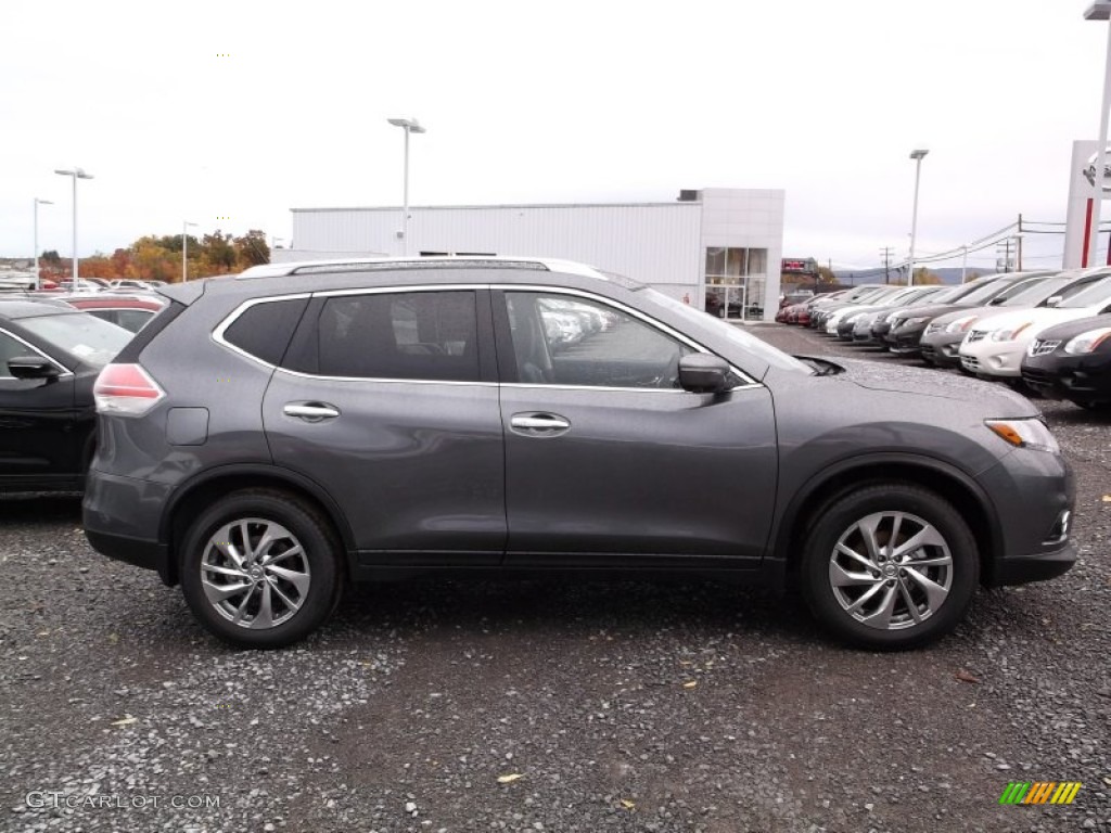 Gun Metallic 2015 Nissan Rogue SL AWD Exterior Photo #98231276