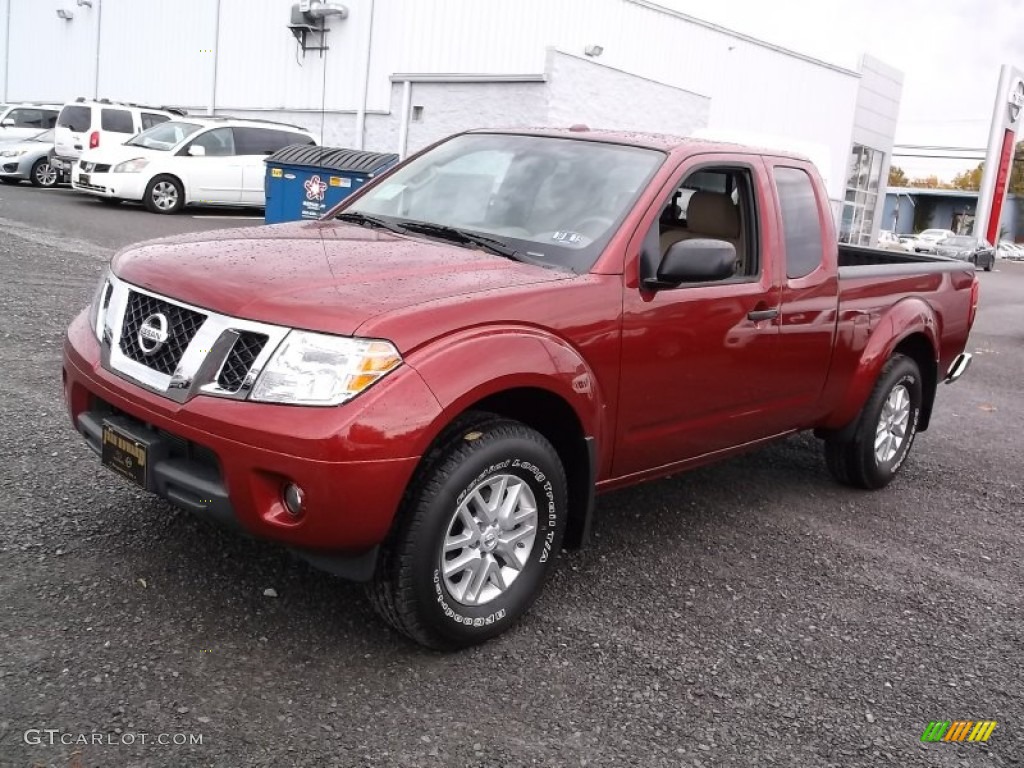 2015 Frontier SV King Cab 4x4 - Cayenne Red / Beige photo #5