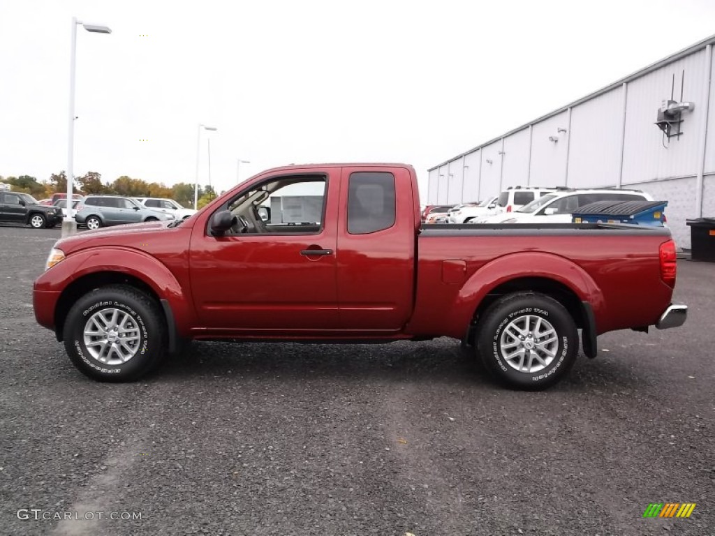 2015 Frontier SV King Cab 4x4 - Cayenne Red / Beige photo #6