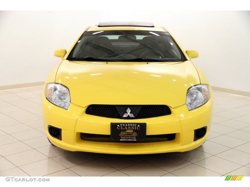 2009 Eclipse GS Coupe - Solar Satin Yellow / Dark Charcoal photo #2