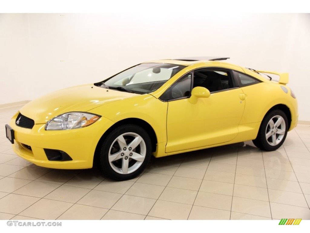 Solar Satin Yellow 2009 Mitsubishi Eclipse GS Coupe Exterior Photo #98243894