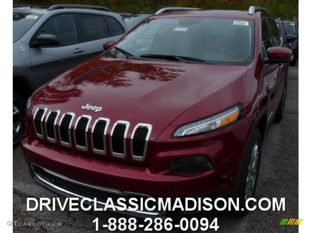 2015 Cherokee Limited 4x4 - Deep Cherry Red Crystal Pearl / Black photo #1