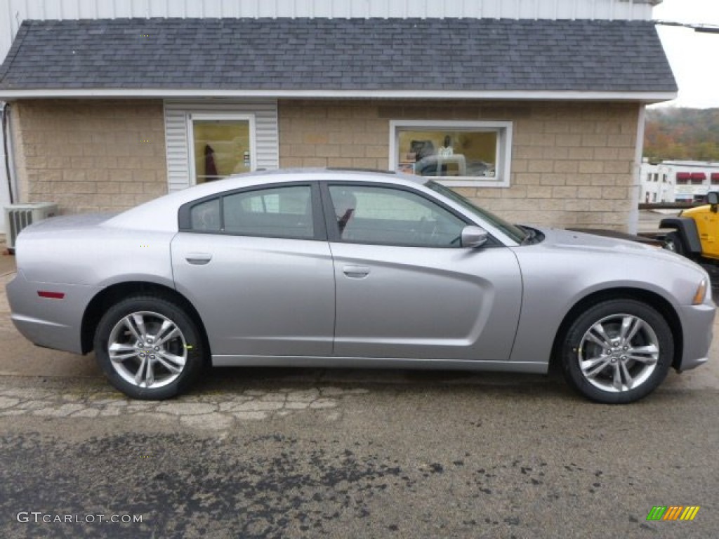 2014 Charger SXT AWD - Billet Silver Metallic / Black/Red photo #6