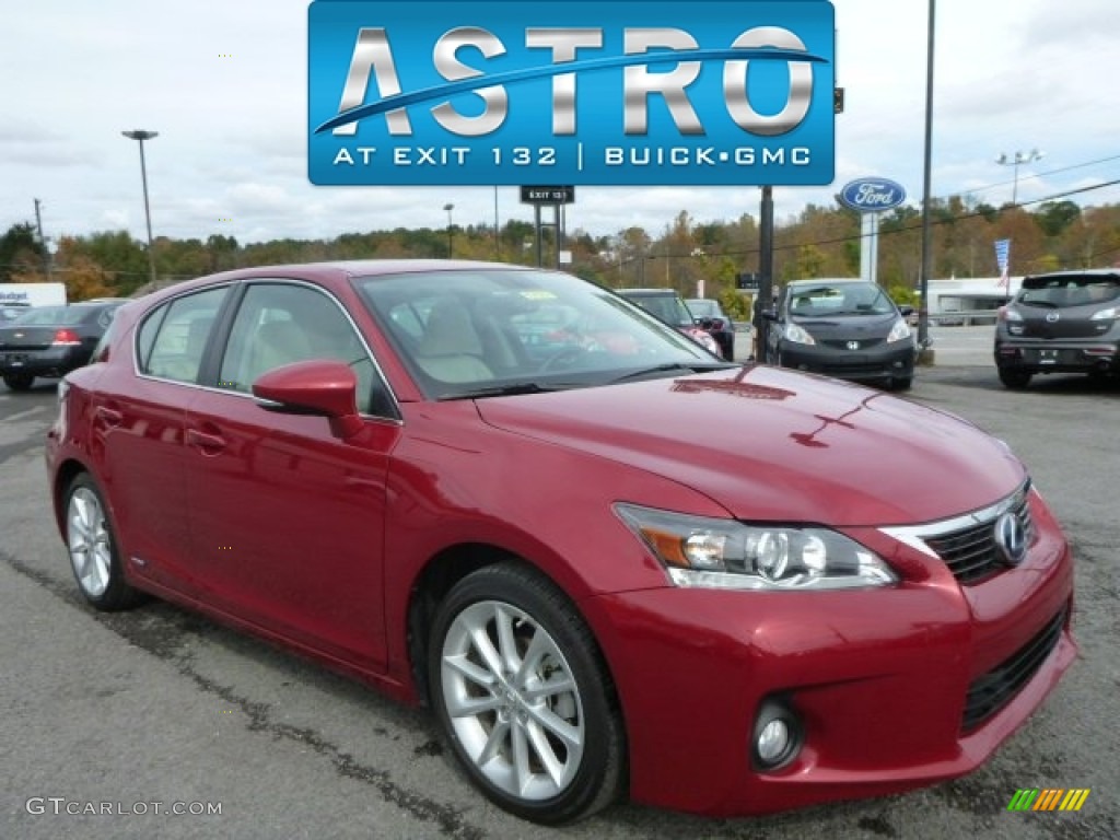 2012 CT 200h Hybrid Premium - Matador Red Mica / Caramel Nuluxe photo #1