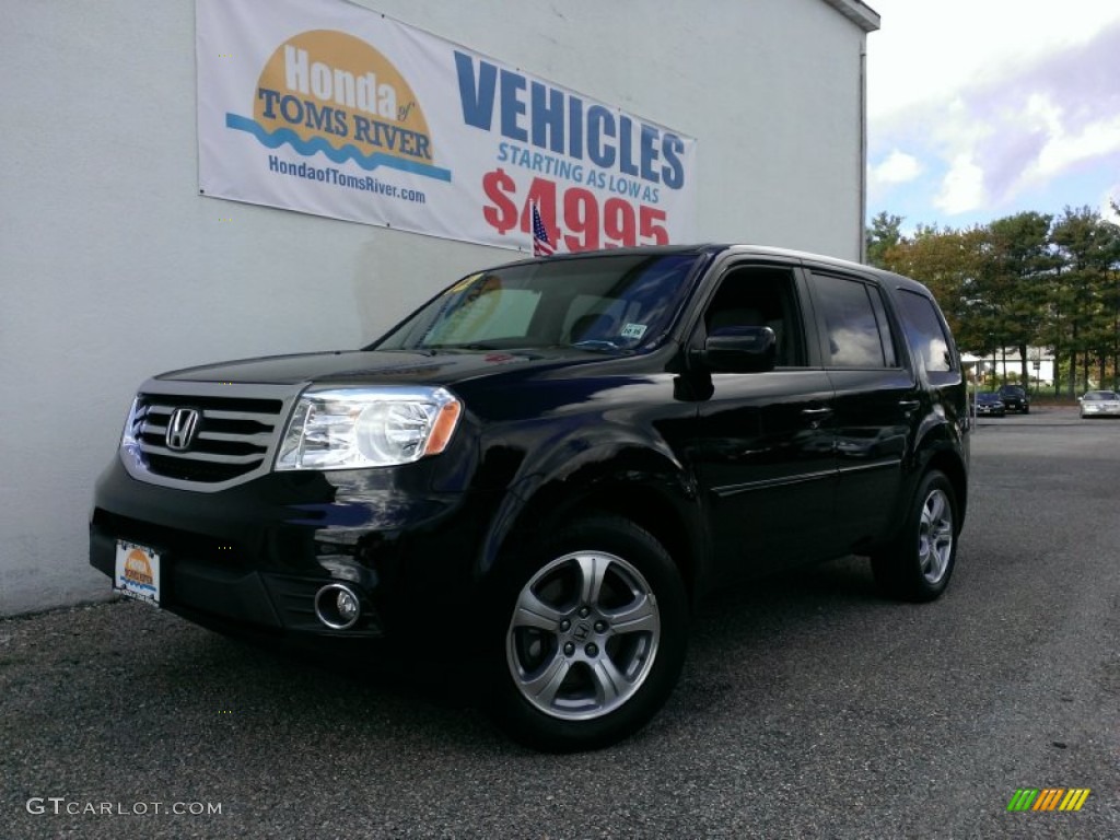 2012 Pilot EX-L 4WD - Crystal Black Pearl / Beige photo #1