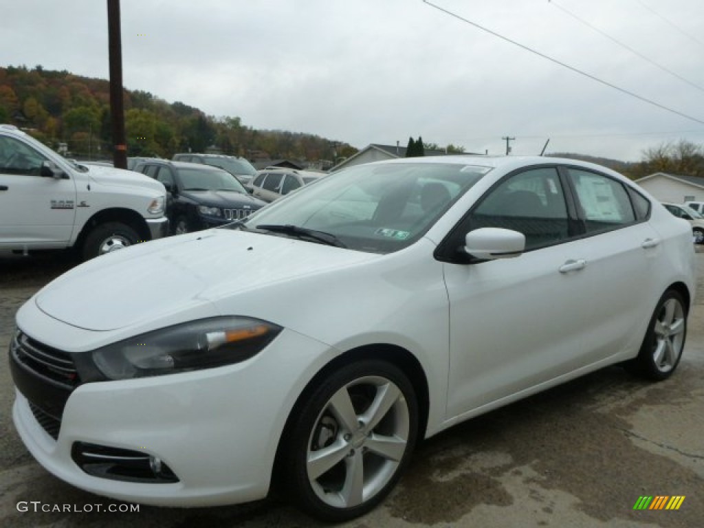 2015 Dart GT - Bright White / Black/Ruby Red Accent Stitching photo #1