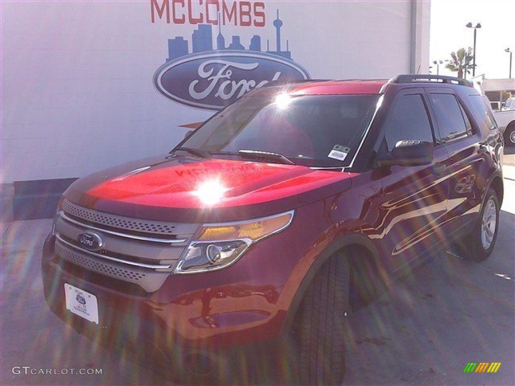 2015 Explorer FWD - Ruby Red / Medium Light Stone photo #1