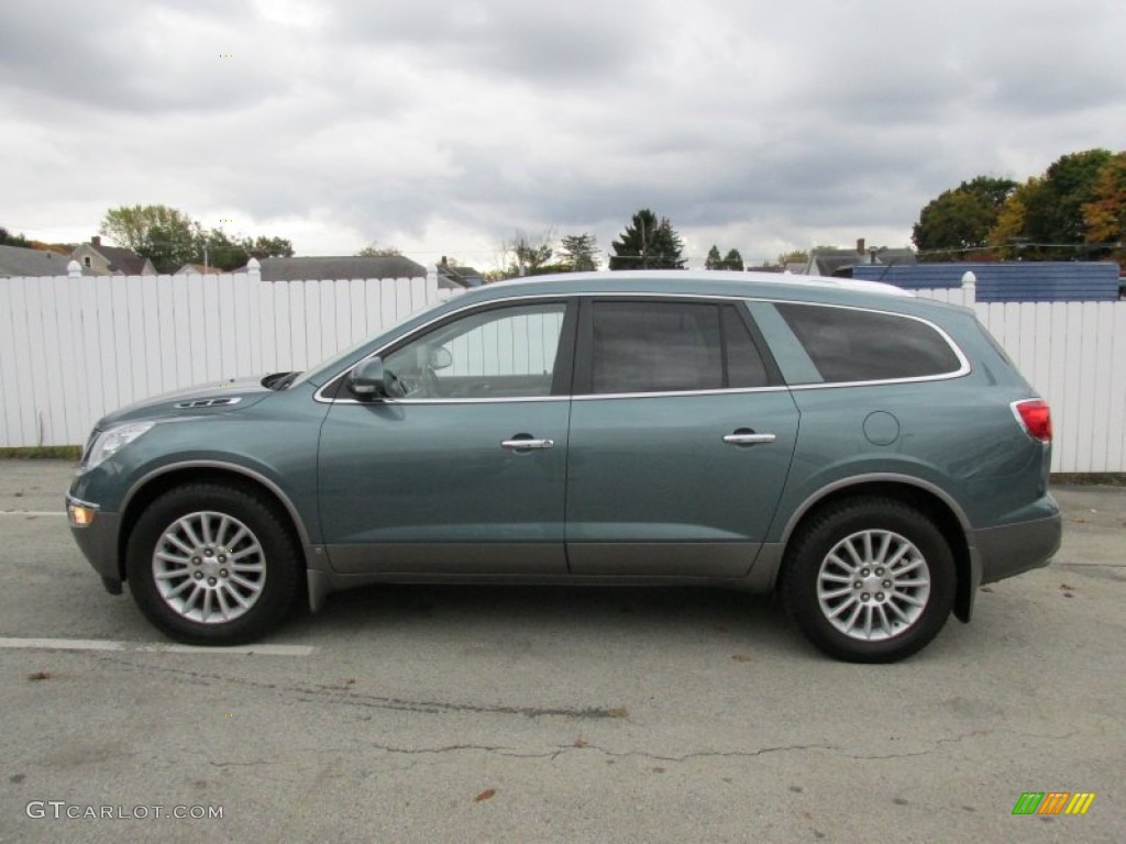 2010 Enclave CXL AWD - Silver Green Metallic / Titanium/Dark Titanium photo #2